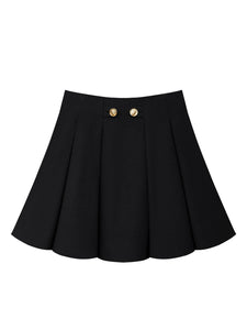 UTAA デュカットルナラインフレアスカート ブラック