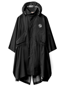 UTAA シンボルベーシックポンチョレインコート ブラック：レディース