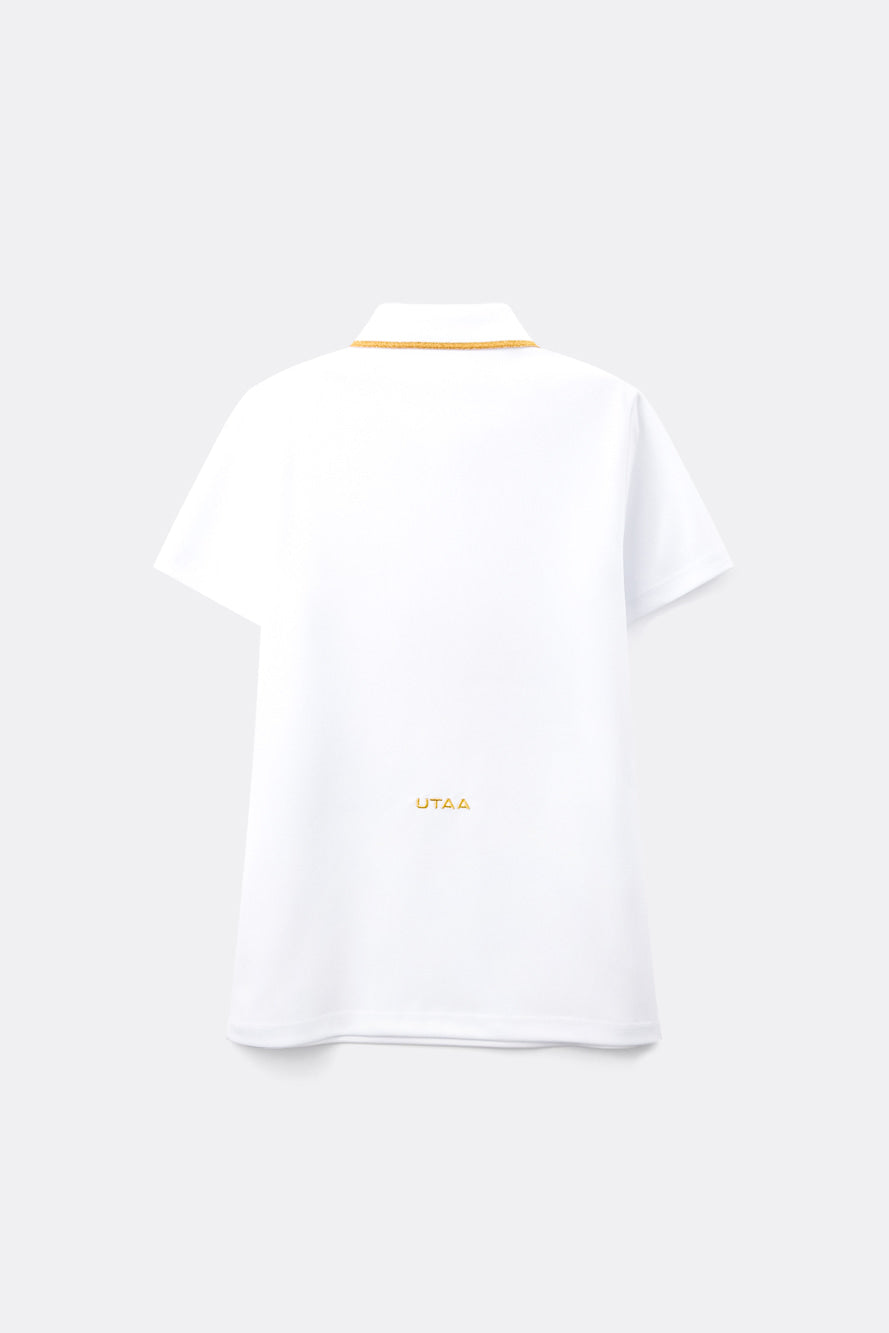UTAA クレストゴールデンエンブレムPK Tシャツ ホワイト：レディース