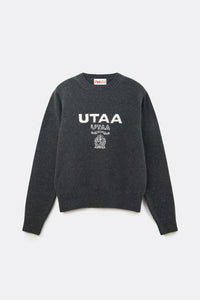 UTAA キングダムロゴウールブレンデッドニットプルオーバー クールグレー：レディース