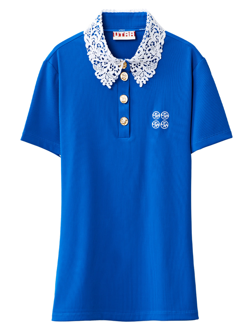 UTAA デュカットレースフレアPK Tシャツ ブルー