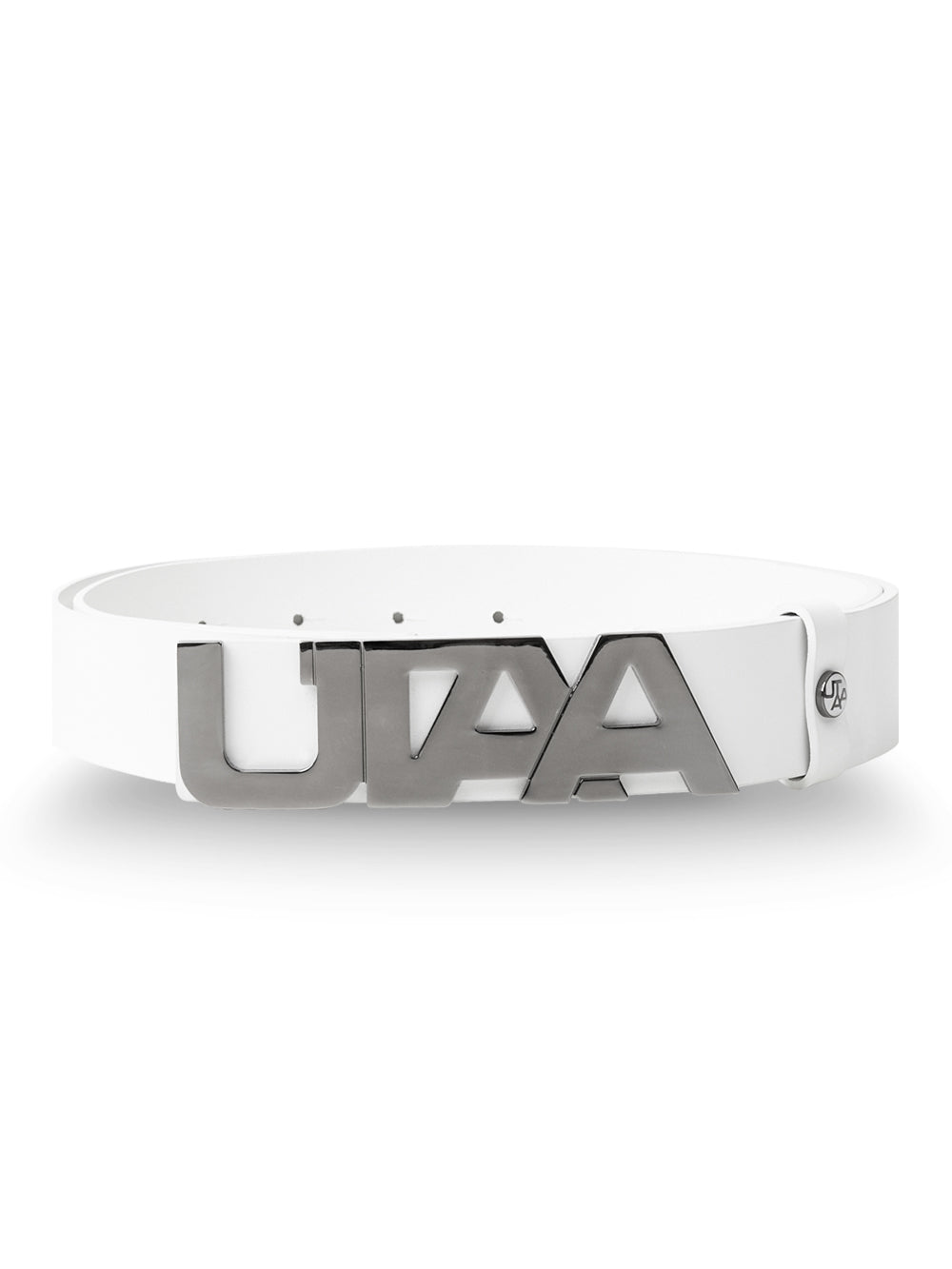 UTAA シルバリーロゴフレームクラシックベルト ホワイト : Men's