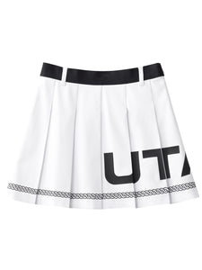 UTAA ロゴスクードパターンショートスカート ホワイト：レディース