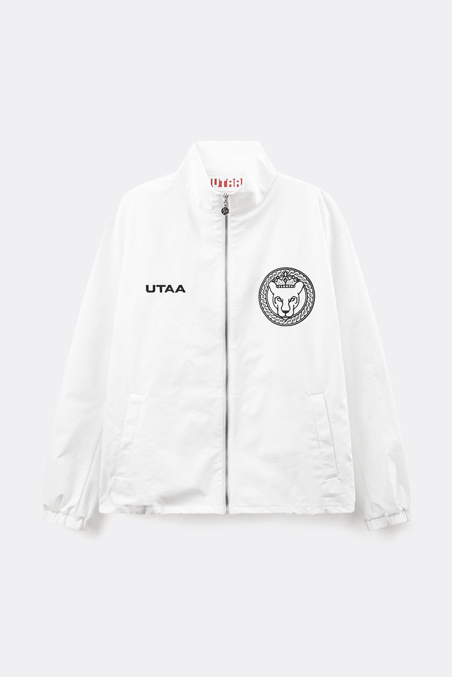 UTAA パンサーエンブレムウインドブレーカージャンパー ホワイト：メンズ