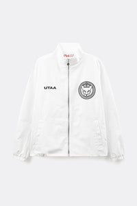 UTAA パンサーエンブレムウインドブレーカージャンパー ホワイト：メンズ