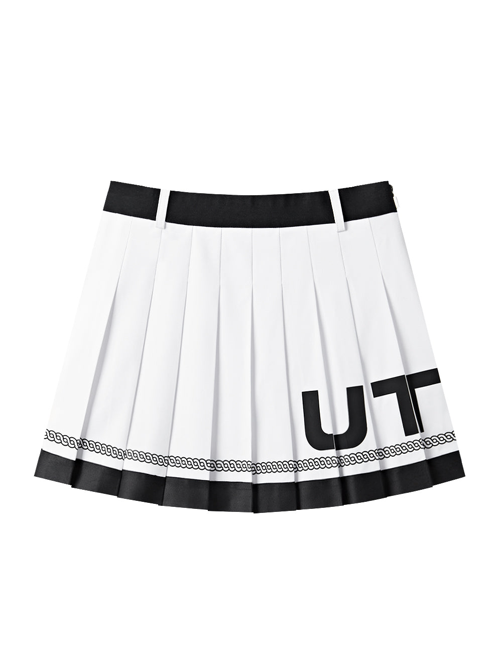 UTAA パンサーチェーンプリーツスカート ホワイト