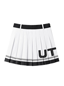 UTAA パンサーチェーンプリーツスカート ホワイト
