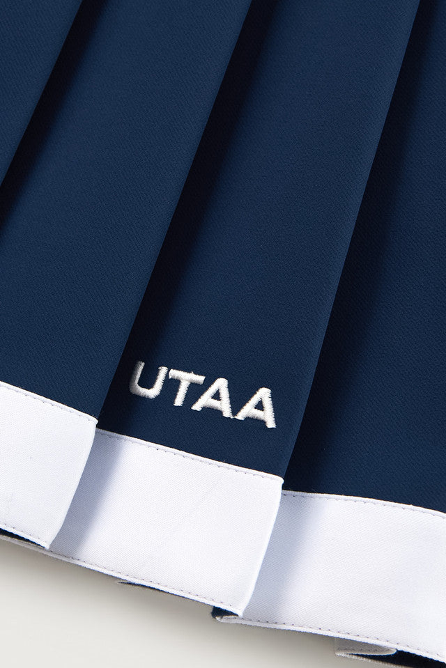UTAA ルシッドカラーボールドテーププリーツスカート ネイビー：レディース