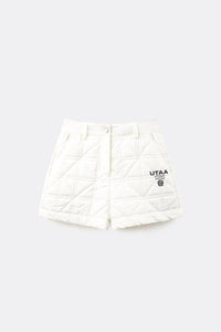 UTAA クラウンキルティングパディングショートパンツ ホワイト：レディース