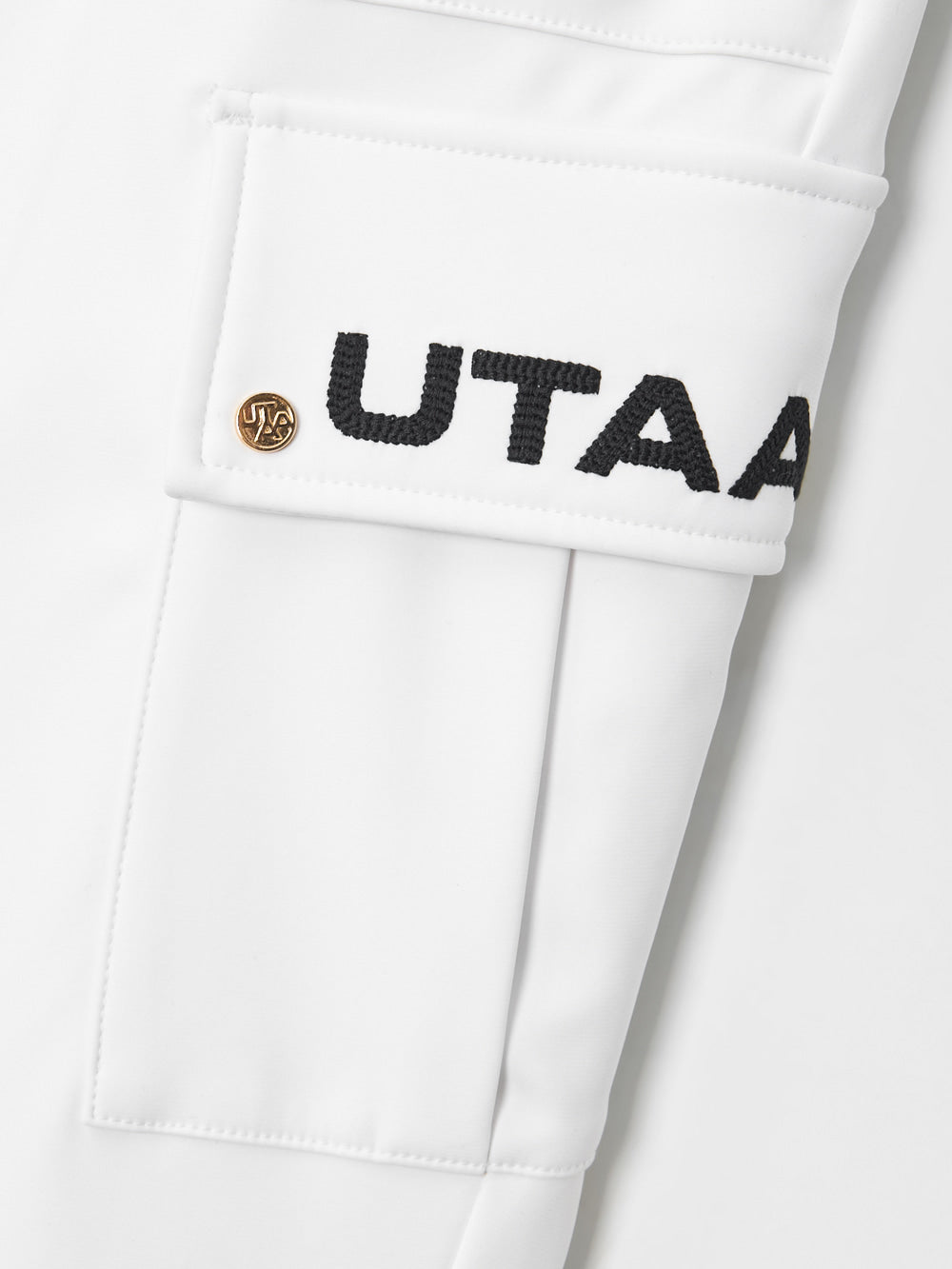 UTAA フリース シンボル ギルト アウトポケット パンツ ホワイト：メンズ