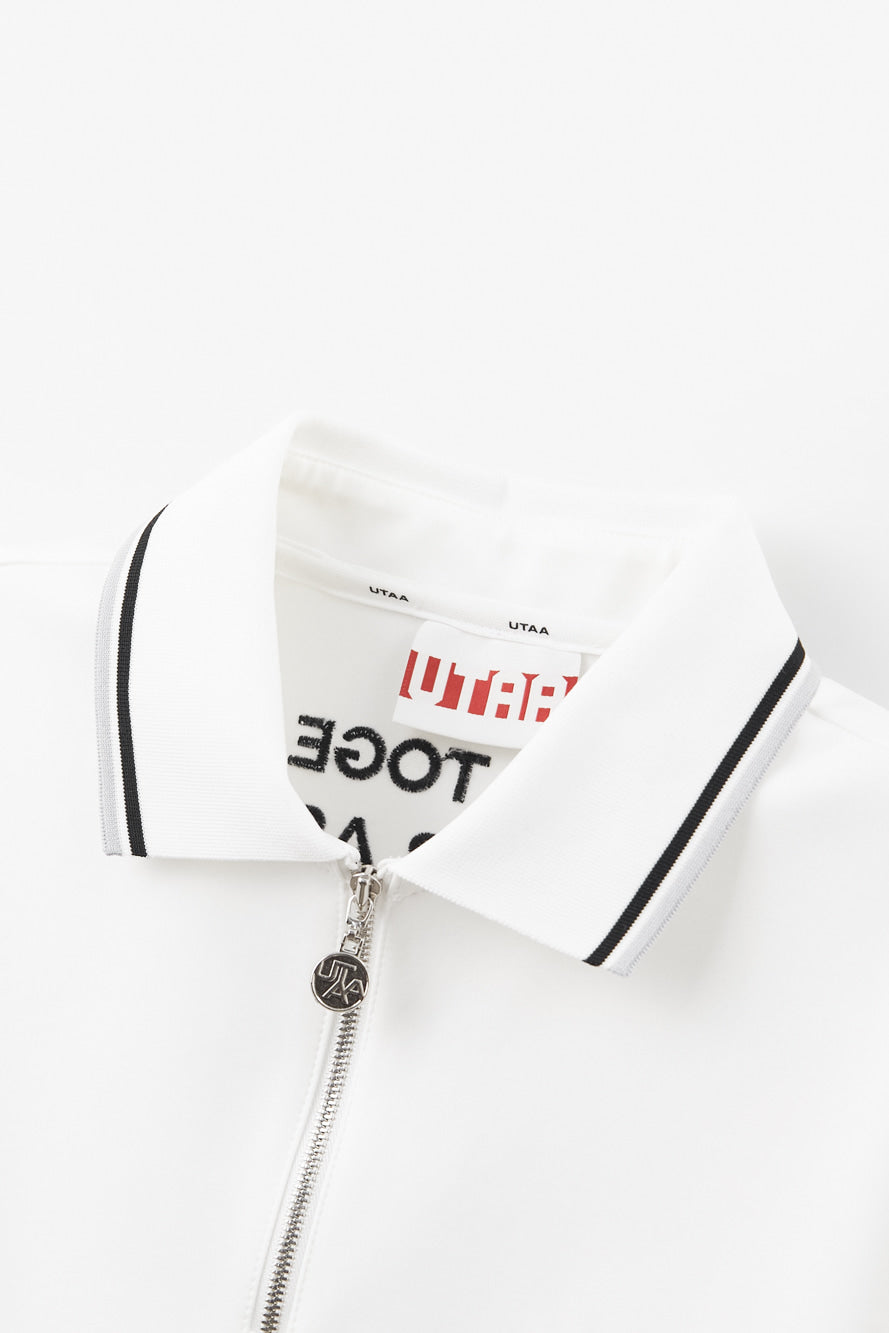 UTAA グレイッシュデュアルラインPK Tシャツ ホワイト：レディース