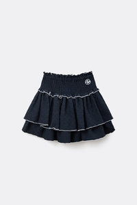 UTAA ブルームフローラルレースラッフルスカート ネイビー