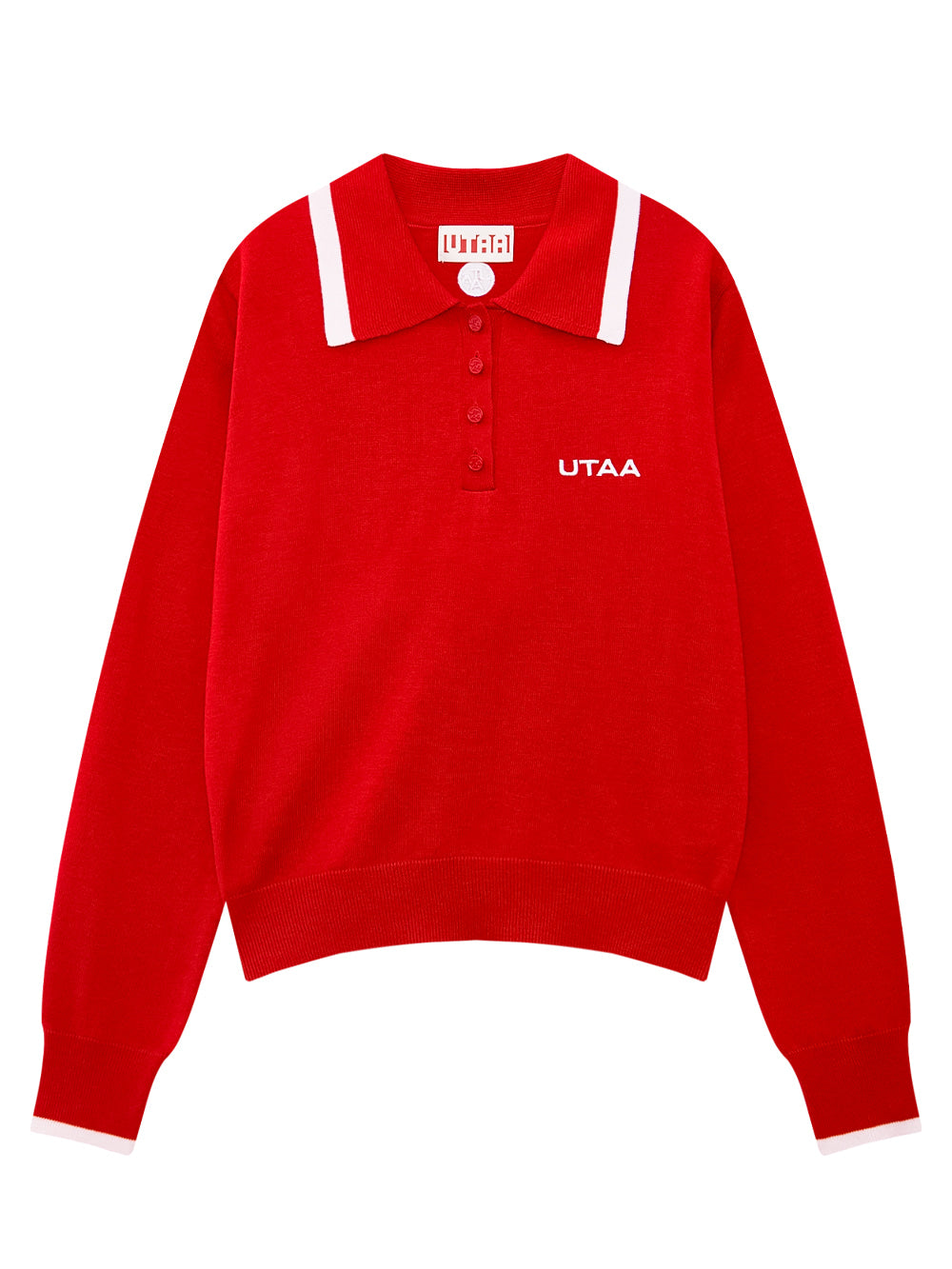 UTAA エッセンシャルシルクブレンディングカラーニットプルオーバー レッド：レディース
