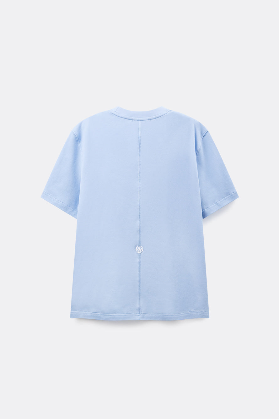 UTAA シリアルロゴクルーネックTシャツ スカイブルー：レディース