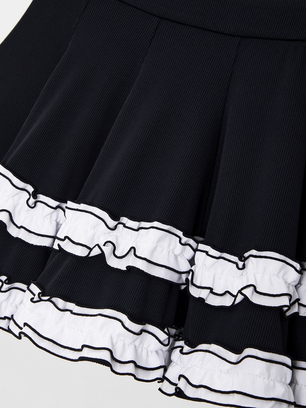 UTAA ペタルマルチラッフルレースフレアスカート ブラック