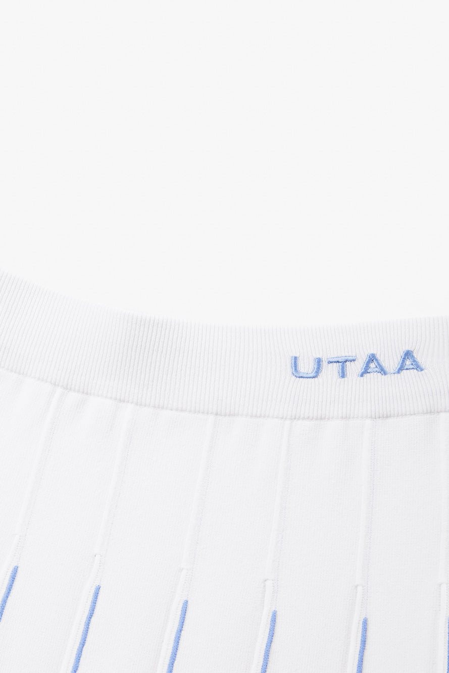 UTAA ブリーズクラシックニットプリーツスカート ホワイト