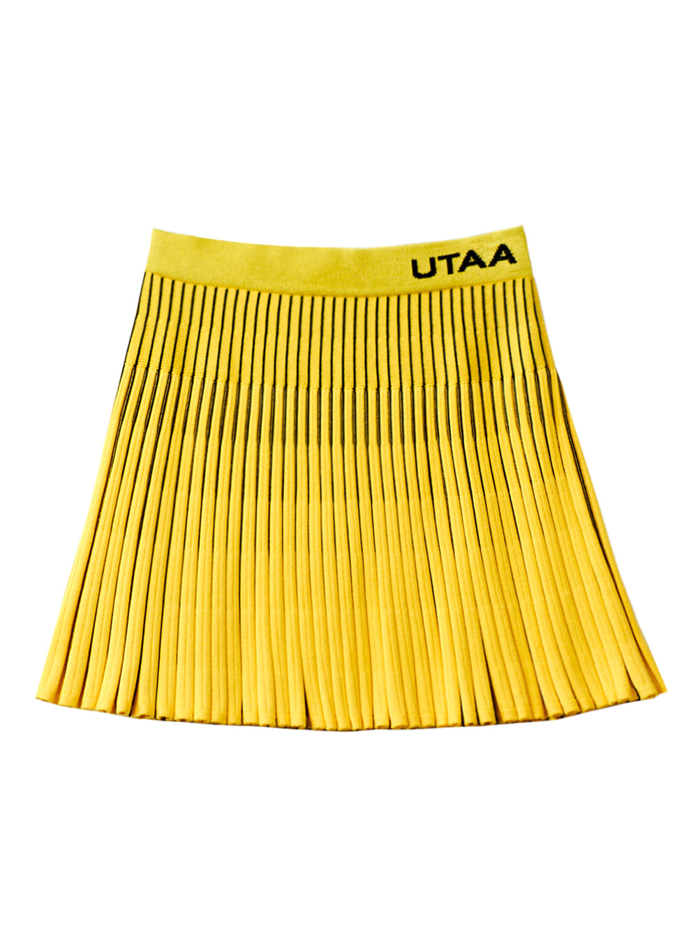 UTAA バーティカルストライププリーツスカート イエロー