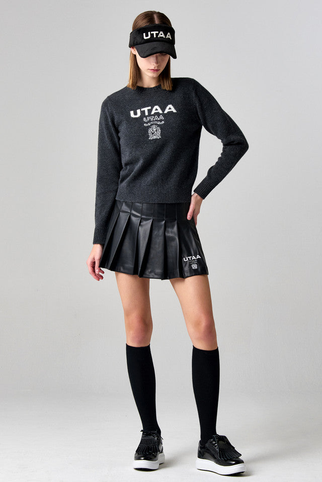 UTAA キングダムロゴウールブレンデッドニットプルオーバー クールグレー：レディース