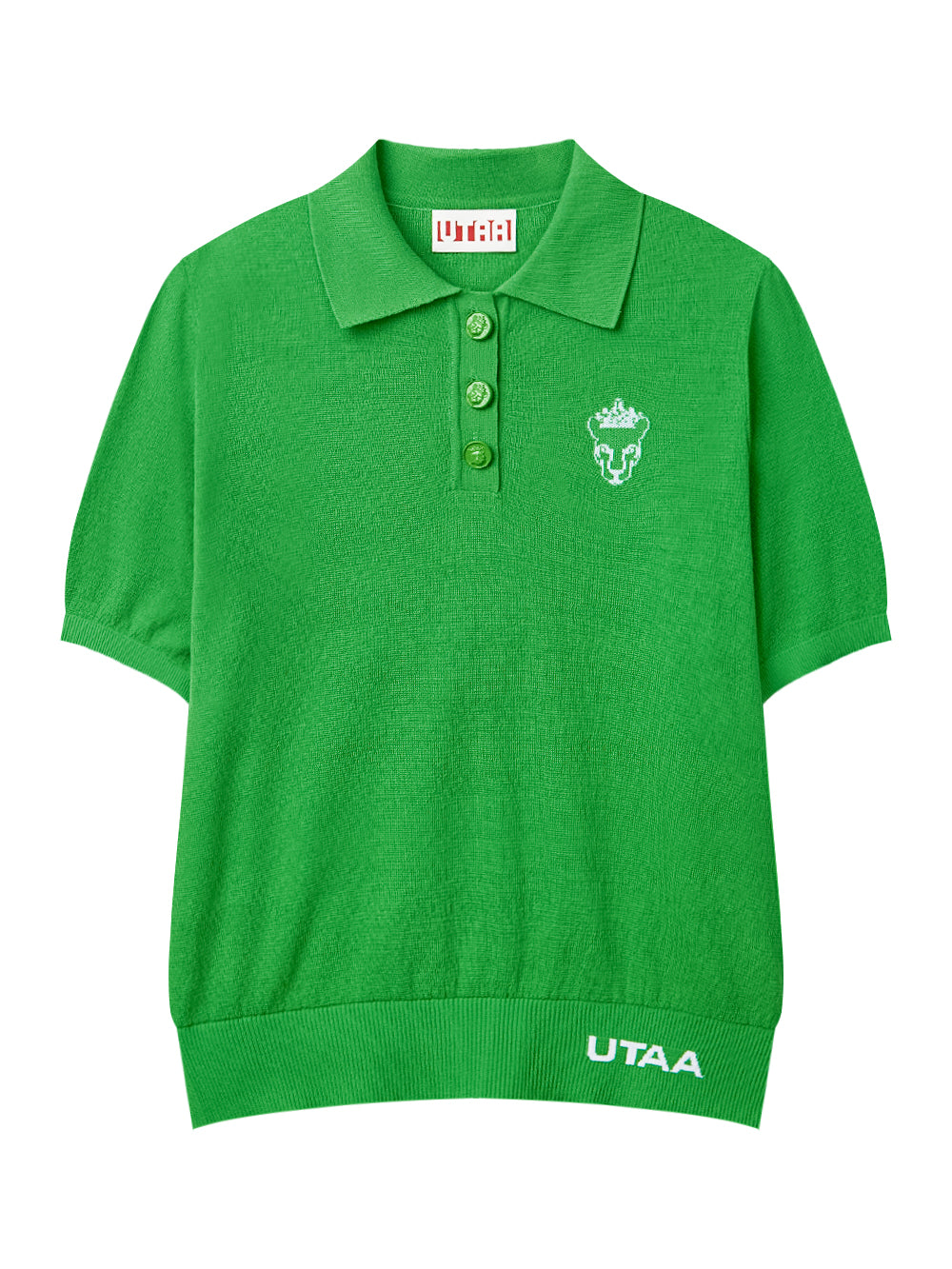 UTAA クラウンパンサーワッペンクラシカルPKニット グリーン：メンズ