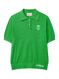 UTAA クラウンパンサーワッペンクラシカルPKニット グリーン：メンズ