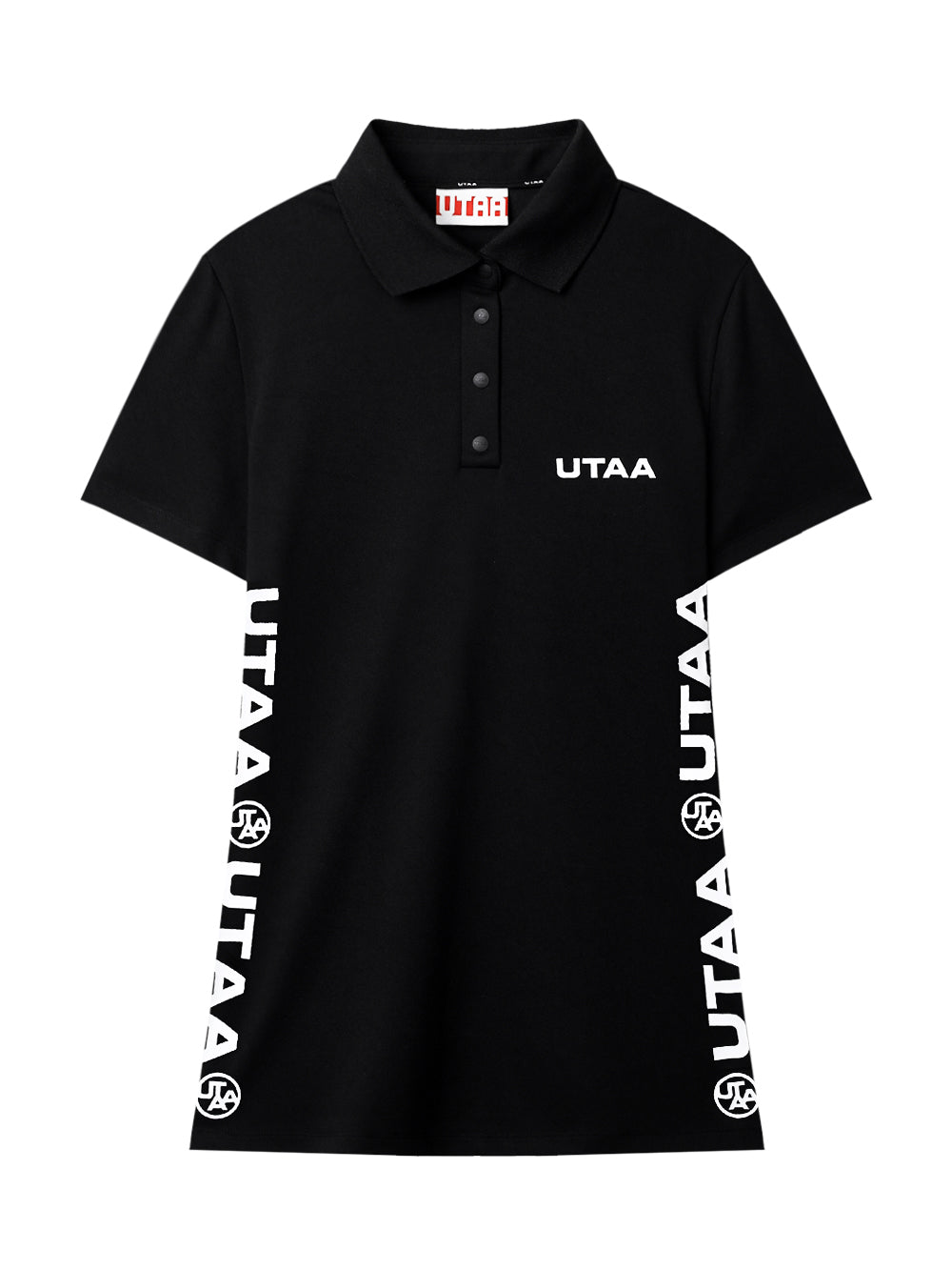 UTAA ダイアゴナルシンボルラインPK Tシャツ ブラック：レディース