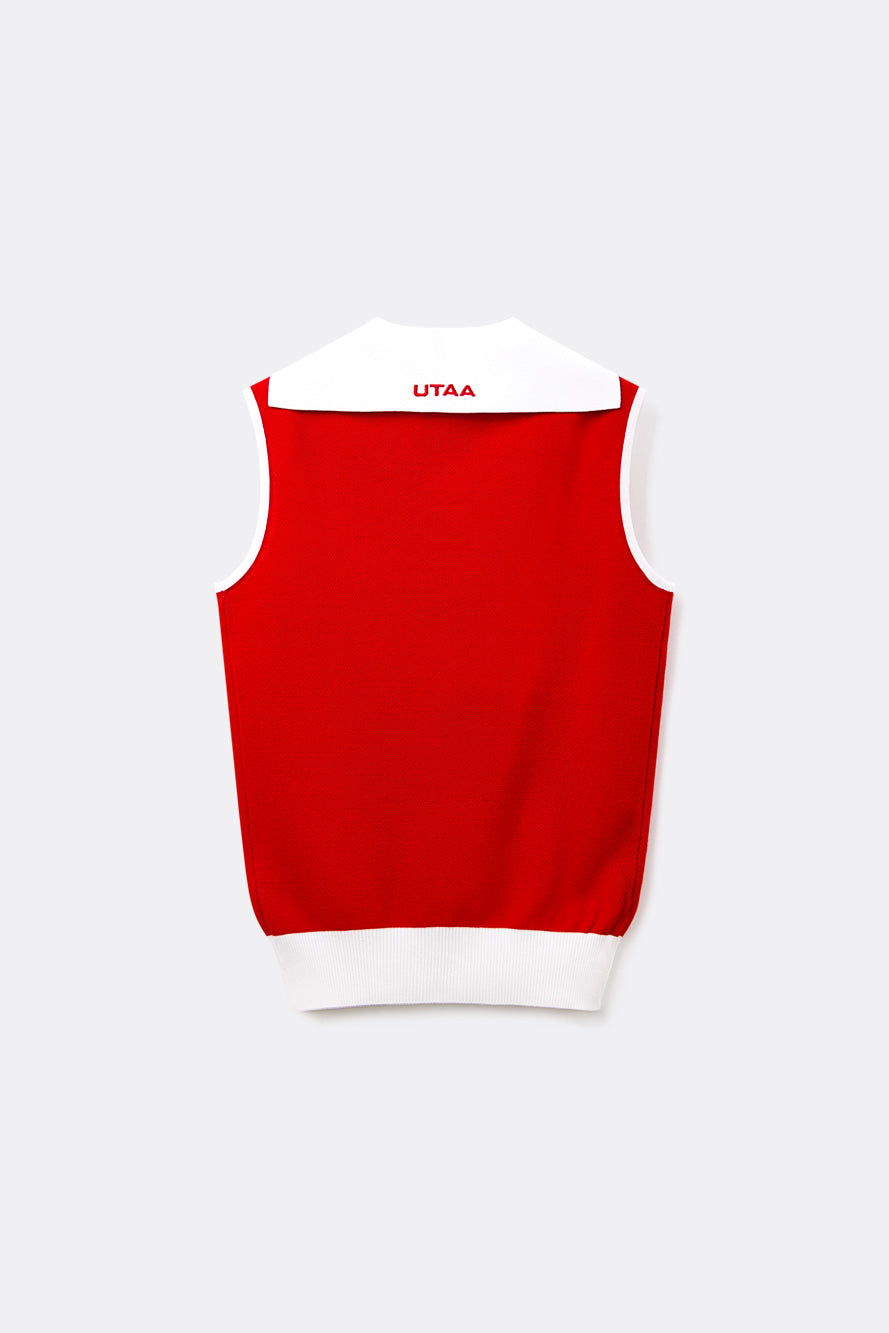 UTAA チャンプセーラースリーブレスニット レッド：レディース
