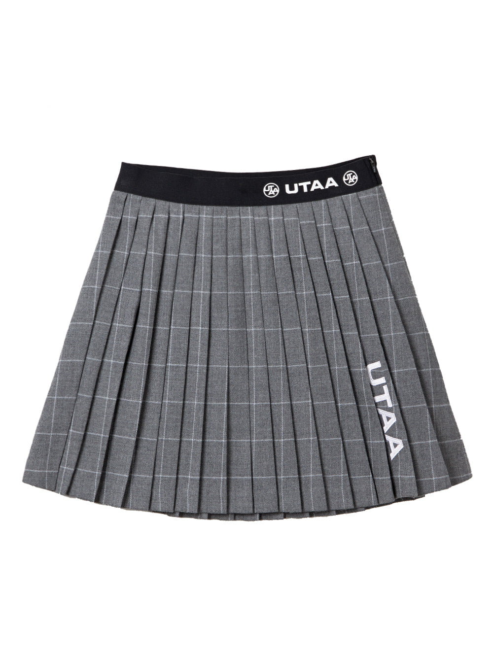 UTAA ウールチェックプリーツスカート グレー