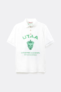 UTAA プリズムゴールデンパンサーPKシャツ ホワイト：メンズ