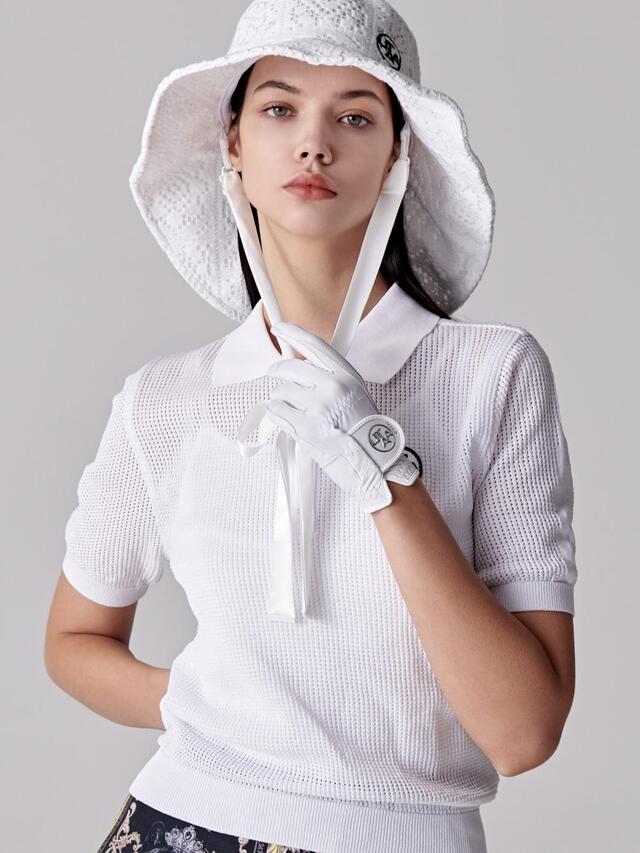 UTAA メッシュニットTシャツ ホワイト：レディース