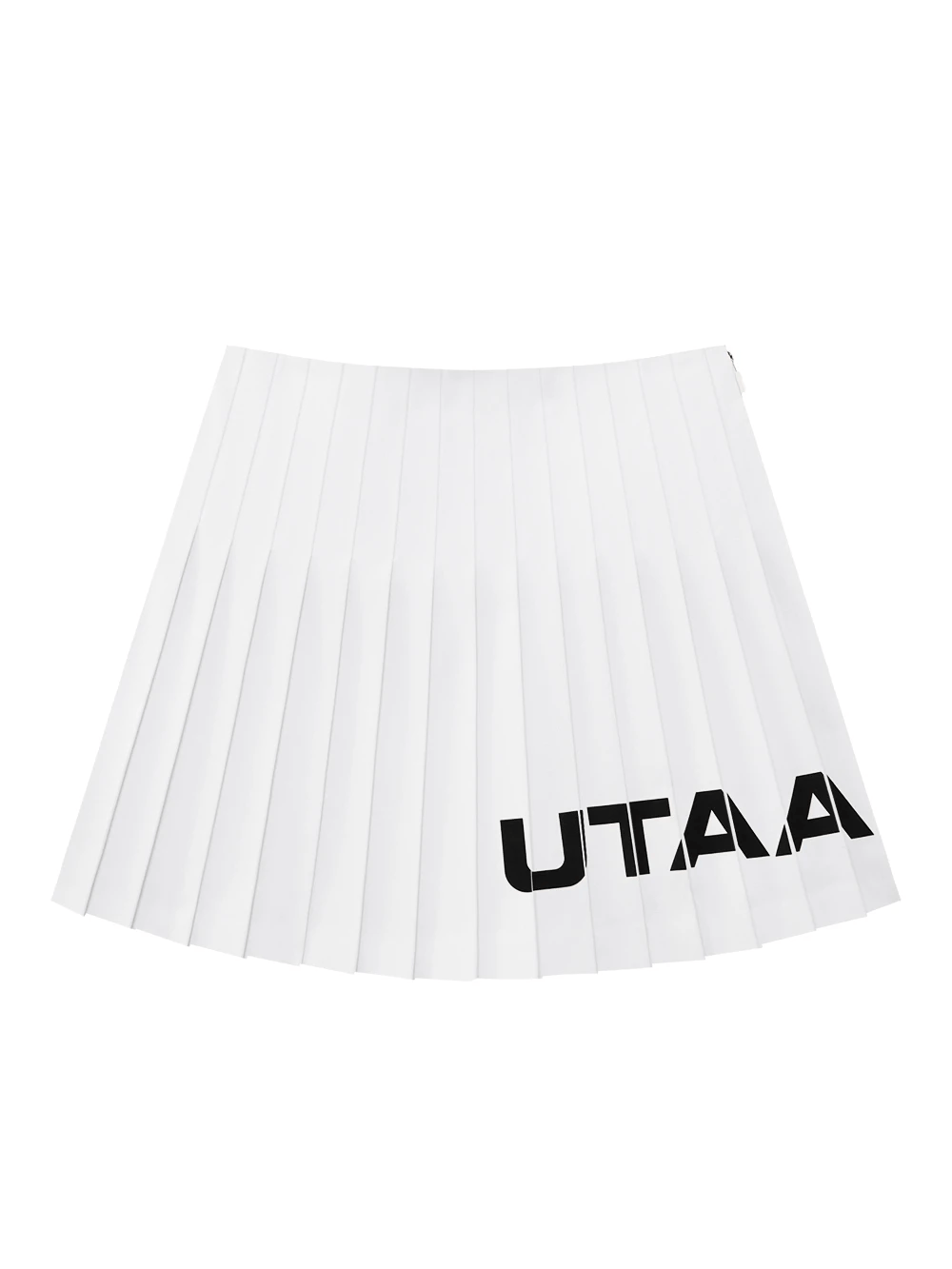 UTAA ニットミックスストレッチロゴプリーツスカート ホワイト