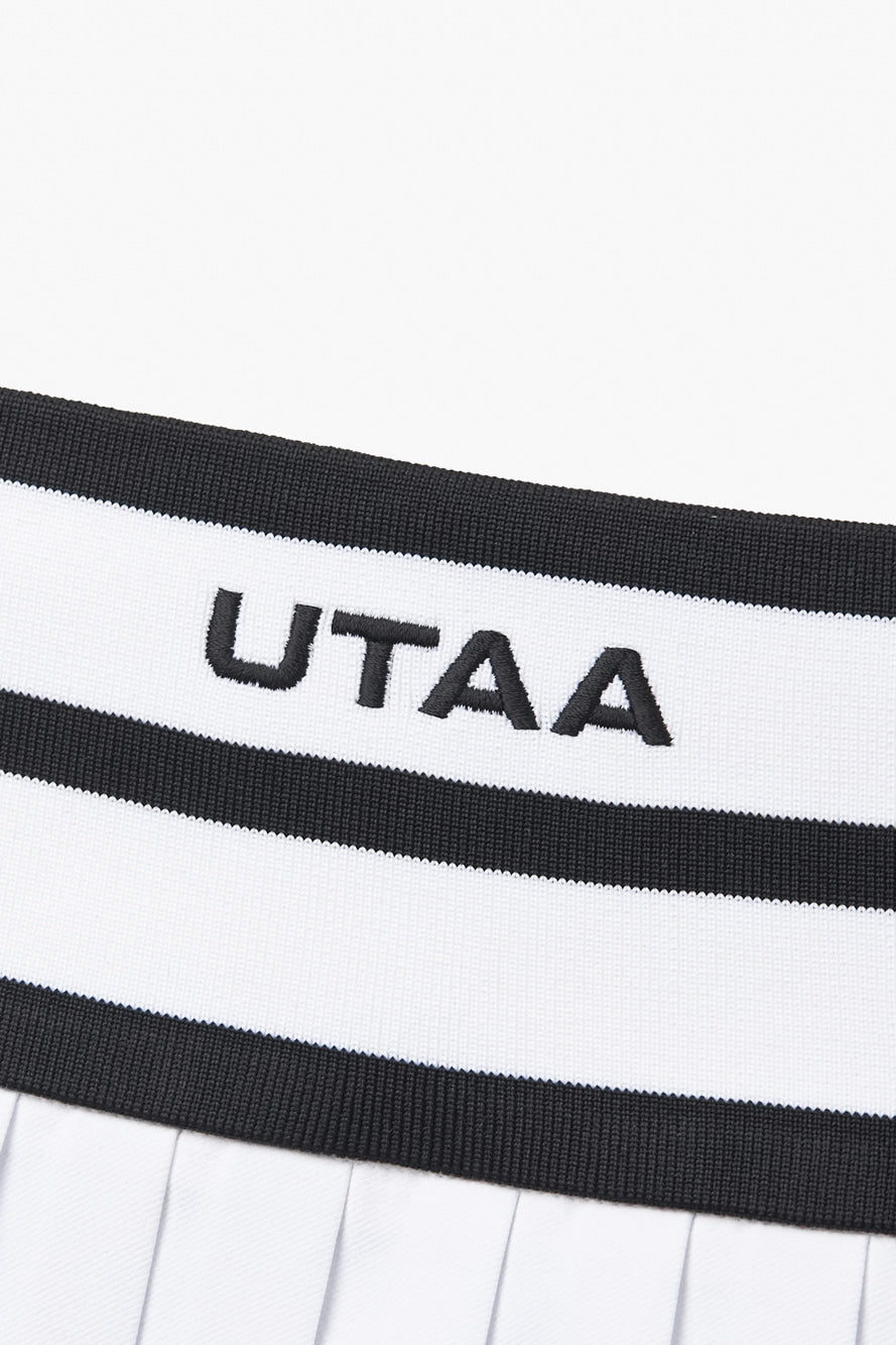 UTAA デイライトパンサーボタンプリーツスカート ホワイト
