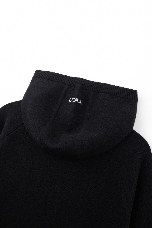 UTAA キングダムパンサーニットフードジップアップ ブラック：レディース