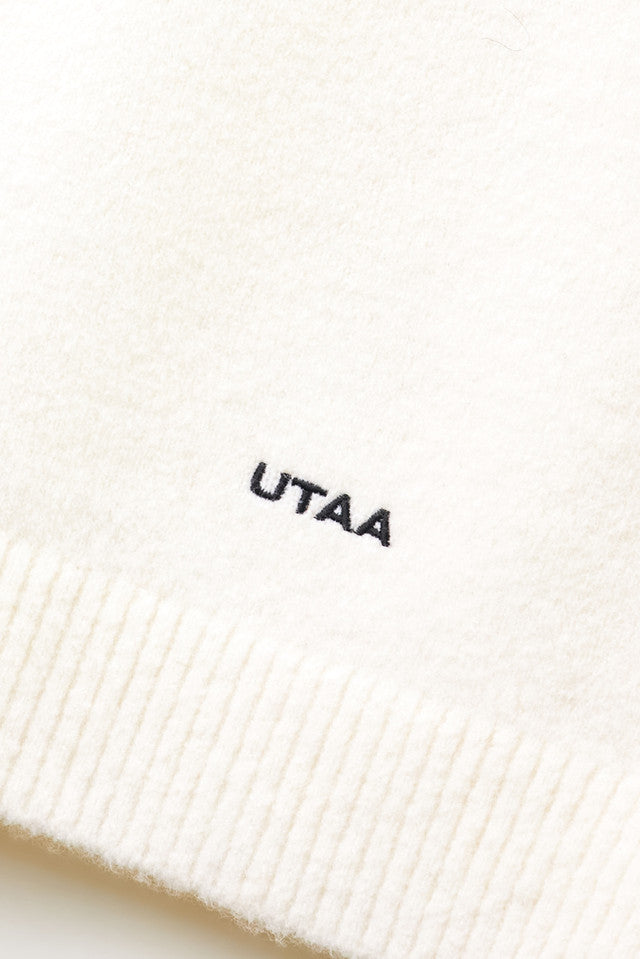 UTAA ジャンボエンブレムウールブレンデッドニットプルオーバー アイボリー：レディース