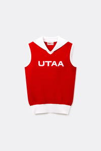 UTAA チャンプセーラースリーブレスニット レッド：レディース