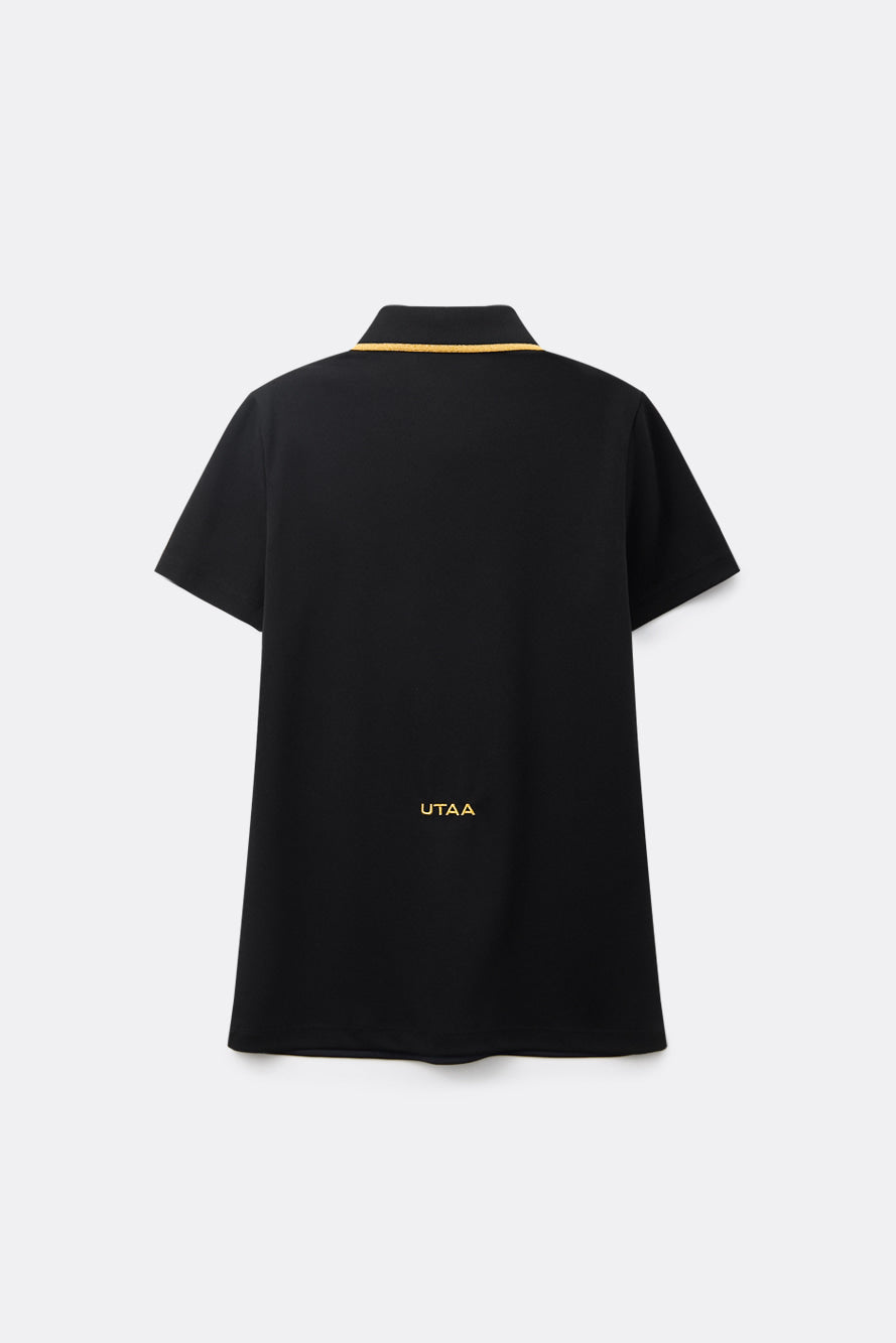 UTAA クレストゴールデンエンブレムPK Tシャツ ブラック：レディース