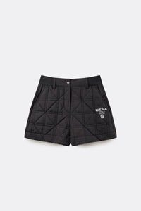 UTAA クラウンキルティングパディングショートパンツ ブラック：レディース