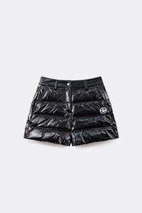 UTAA グロッシーカラーダウンショートパンツ ブラック：レディース
