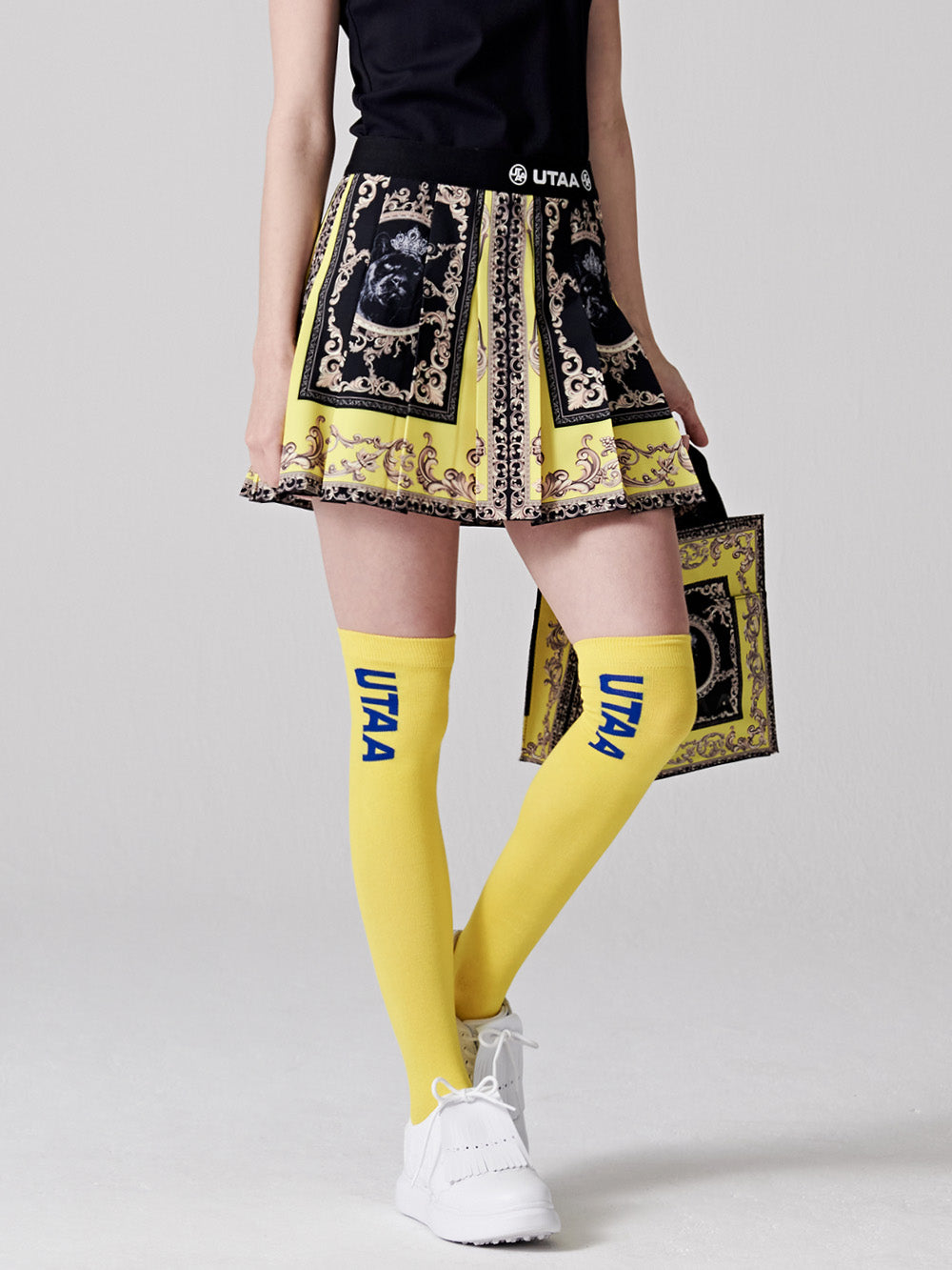 UTAA ネオンバロック・フレアスカート イエロー
