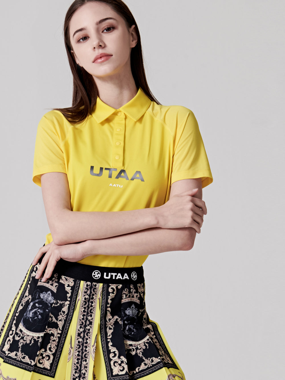 ユタ リフレクティドロゴメッシュラグランポロシャツ (女性用)