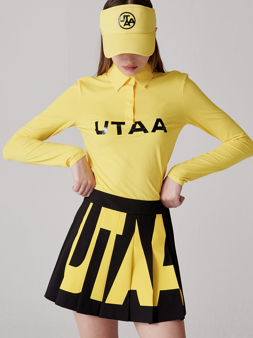 UTAA ロゴポロスリーブ イエロー：レディース