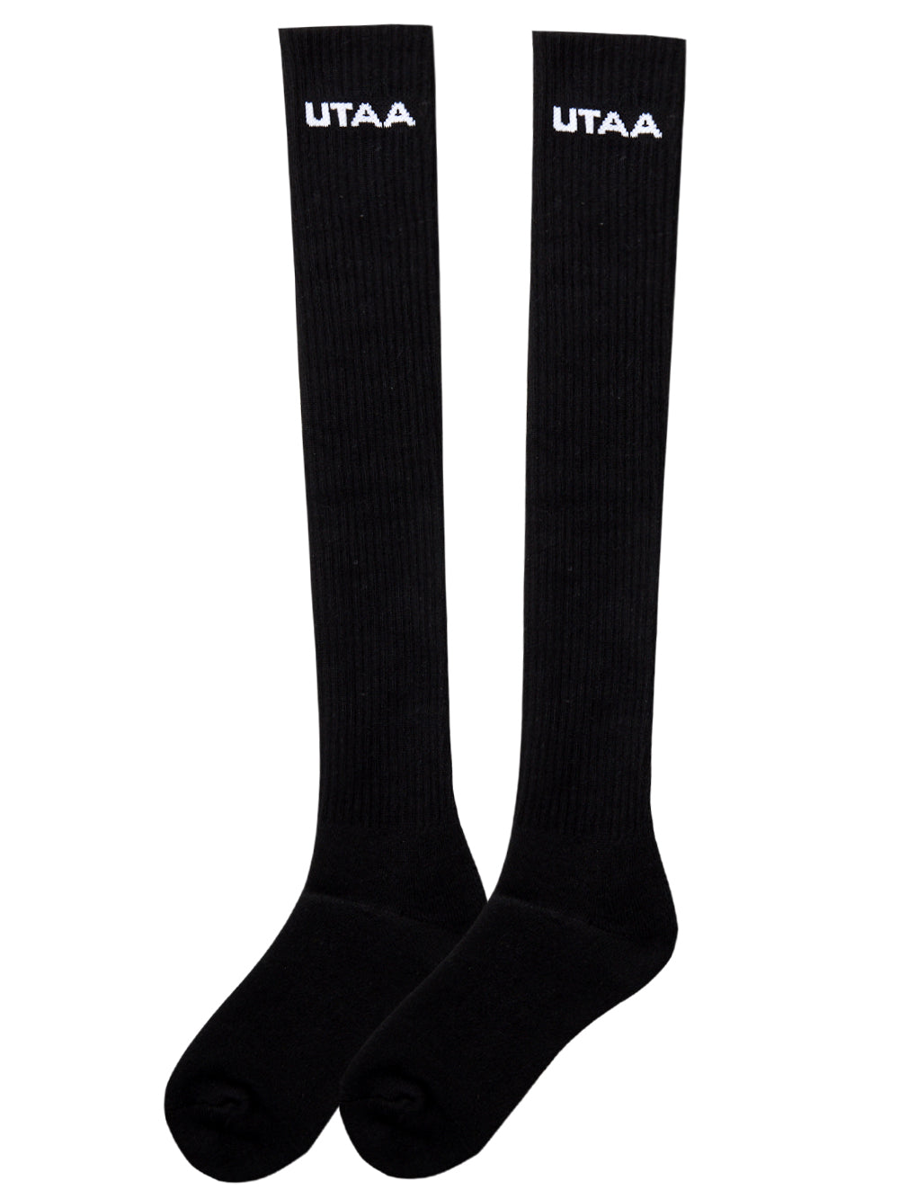 UTAA SimpleロゴKneeソックス ブラック : Women's