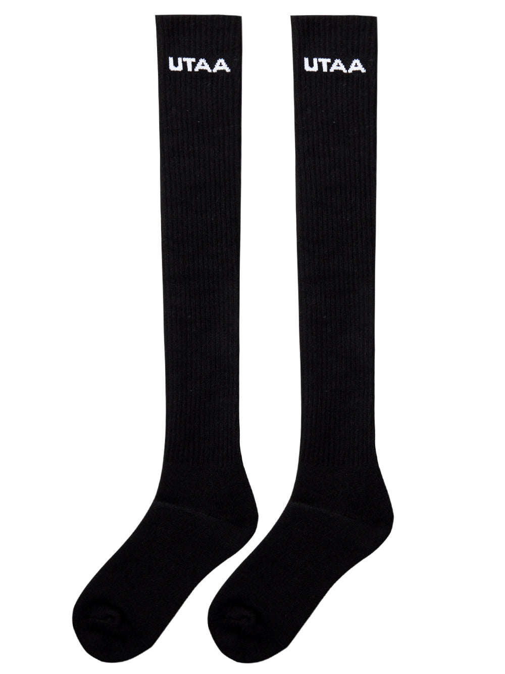 UTAA SimpleロゴKneeソックス ブラック : Women's