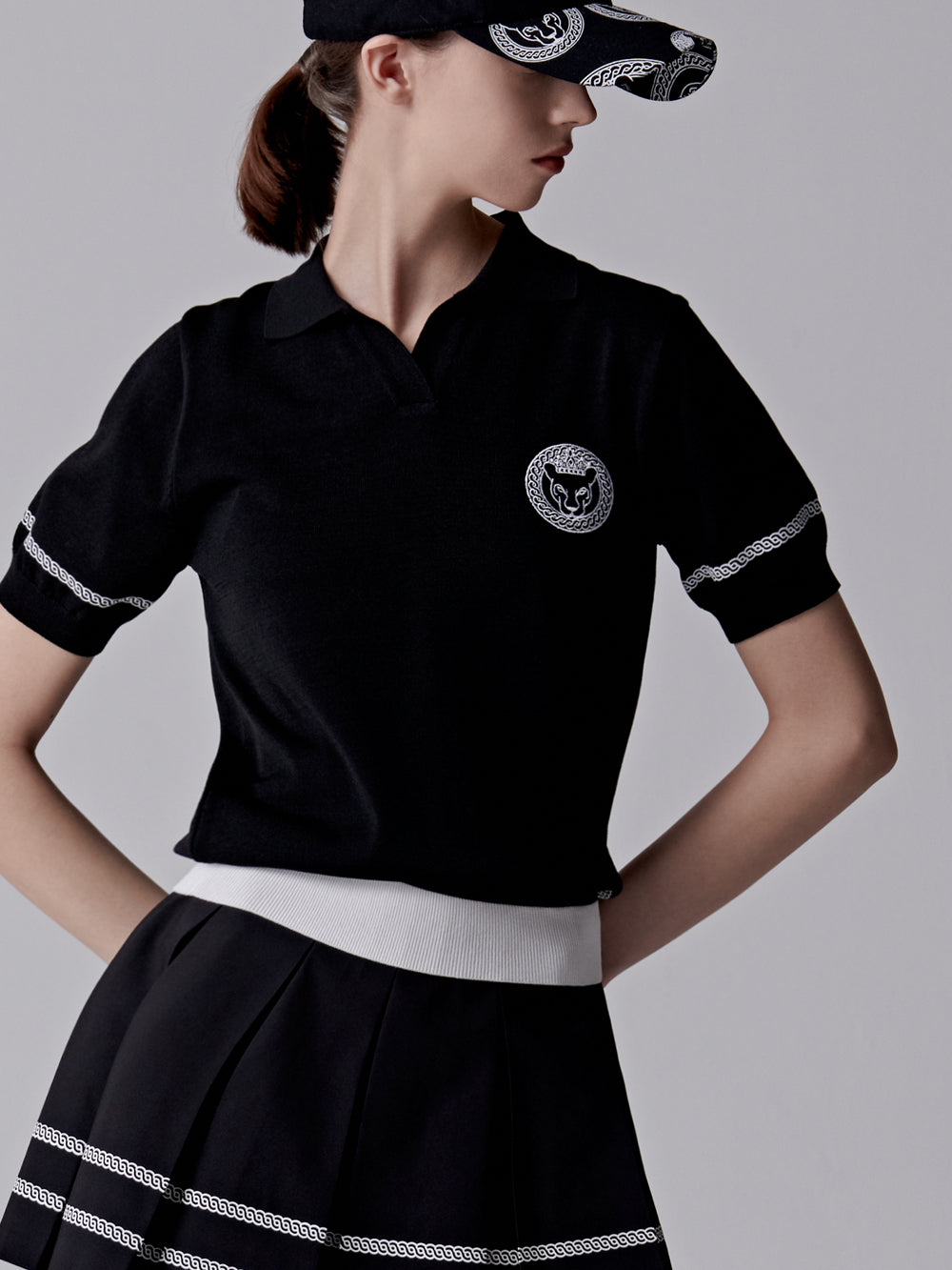 UTAA リングパンサーオープンニットPkTシャツBlack : Women's