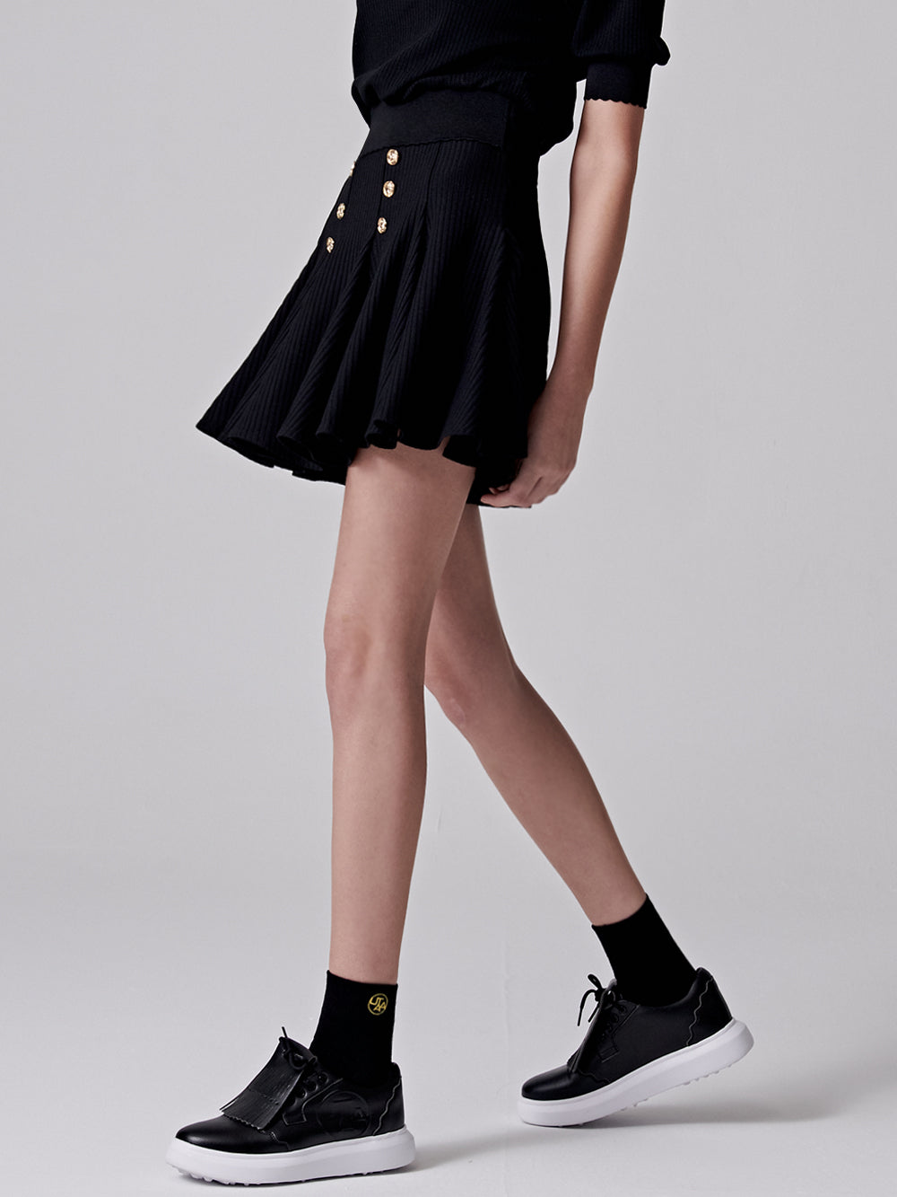 ユタ ドゥカットピンキングフレアスカート