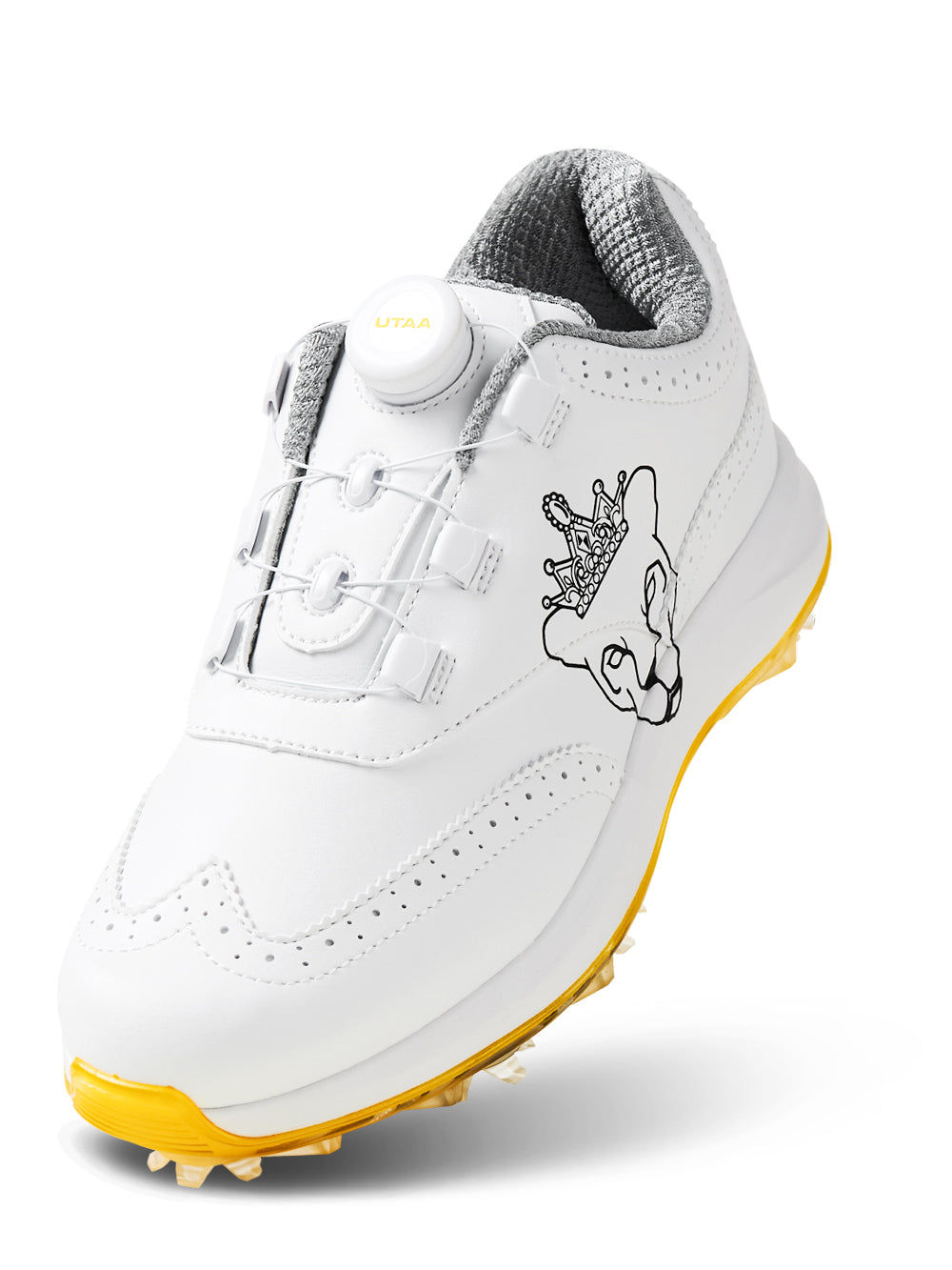 UTAA パンサーボアバックルスパイクGolfシューズ ホワイト : Women's