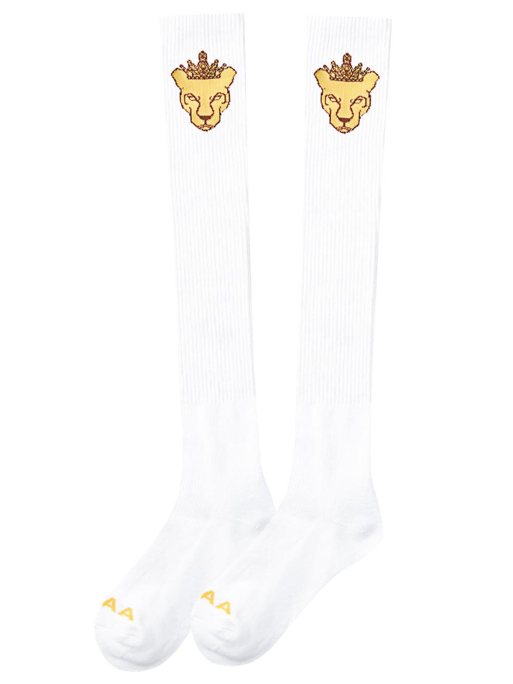 UTAA クラウンパンサーベーシックKneeソックス ホワイト : Women's