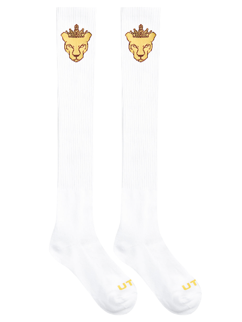 UTAA クラウンパンサーベーシックKneeソックス ホワイト : Women's