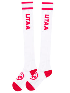 UTAA ヘッドロゴループストレッチニーソックス ピンク : Women's