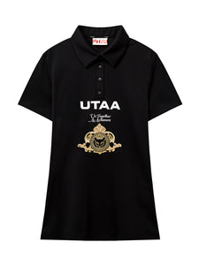 UTAA ゴールデンクラウンリングパンサーステイトPKシャツ ブラック : Women's