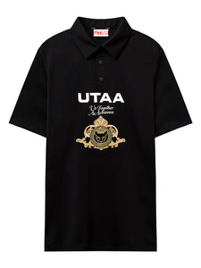 UTAA ゴールデンクラウンリングパンサーステイトPKシャツ ブラック : Men's